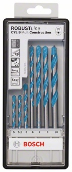 Набор Robust Line из 7 универсальных сверл CYL-9 Multi Construction 5 5,5 6 6 7 8 10 mm 2607010546